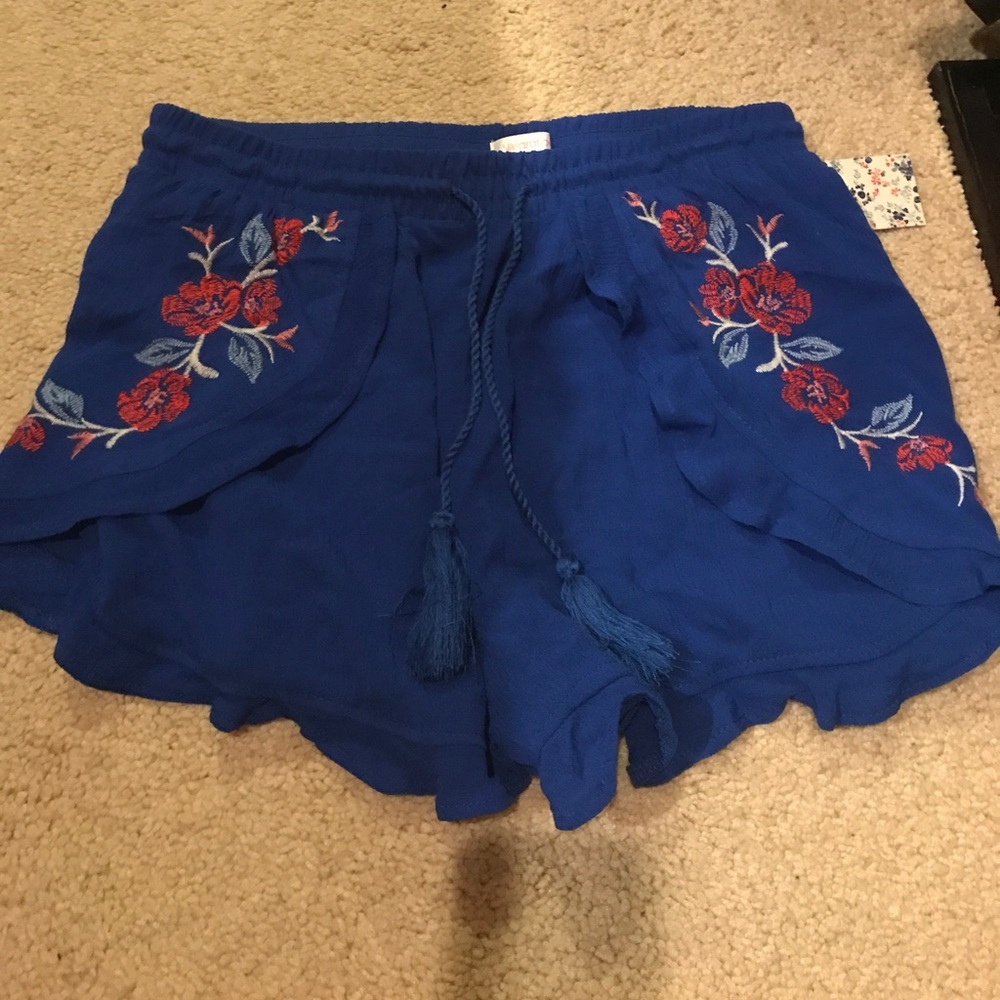 Brand new Embroidered soft short in Royal blue - Picture 1 of 5